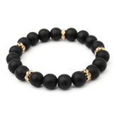 Black Onyx Beaded Stacking Stretch Bracelet